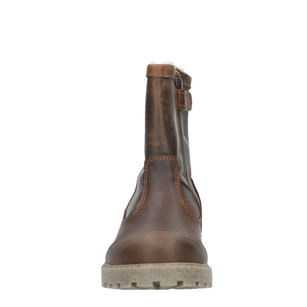 Develab gevoerde leren enkelboots cognac