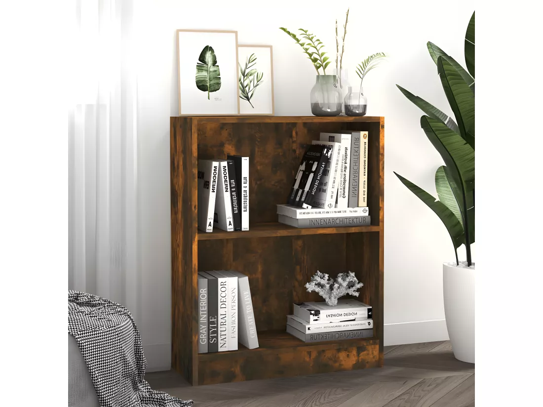 Bibliothèque Chêne fumé 60x24x74,5 cm Bois d'ingénierie