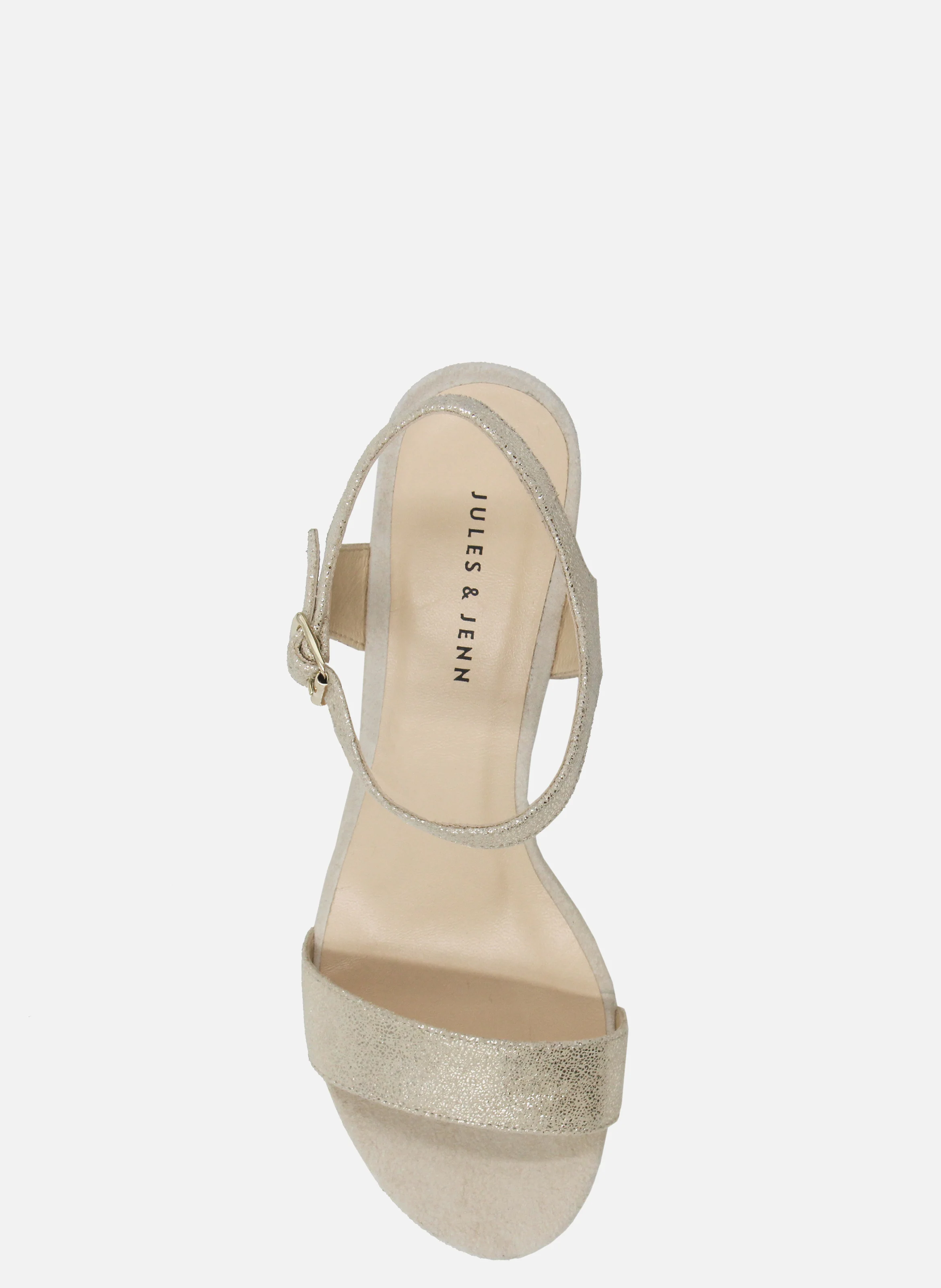 Sandales moyen talon cuir métalisé | Doré