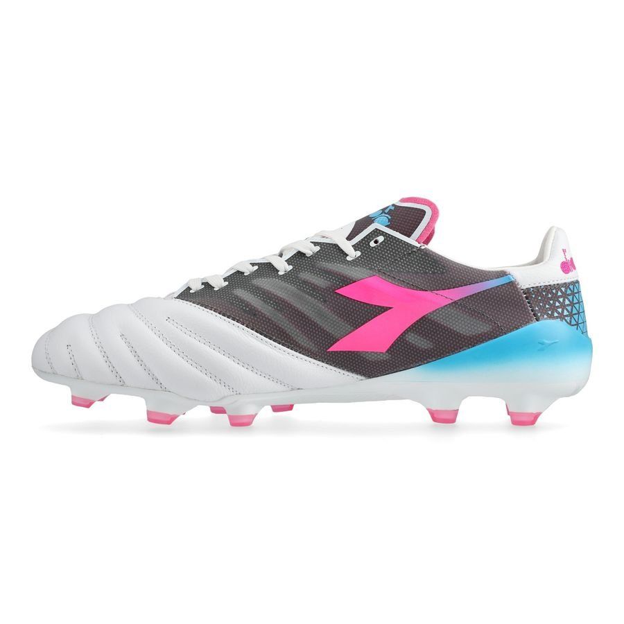 Diadora Brasil Elite Veloce GR ITA LPX FG - Blanc/Rose/Bleu