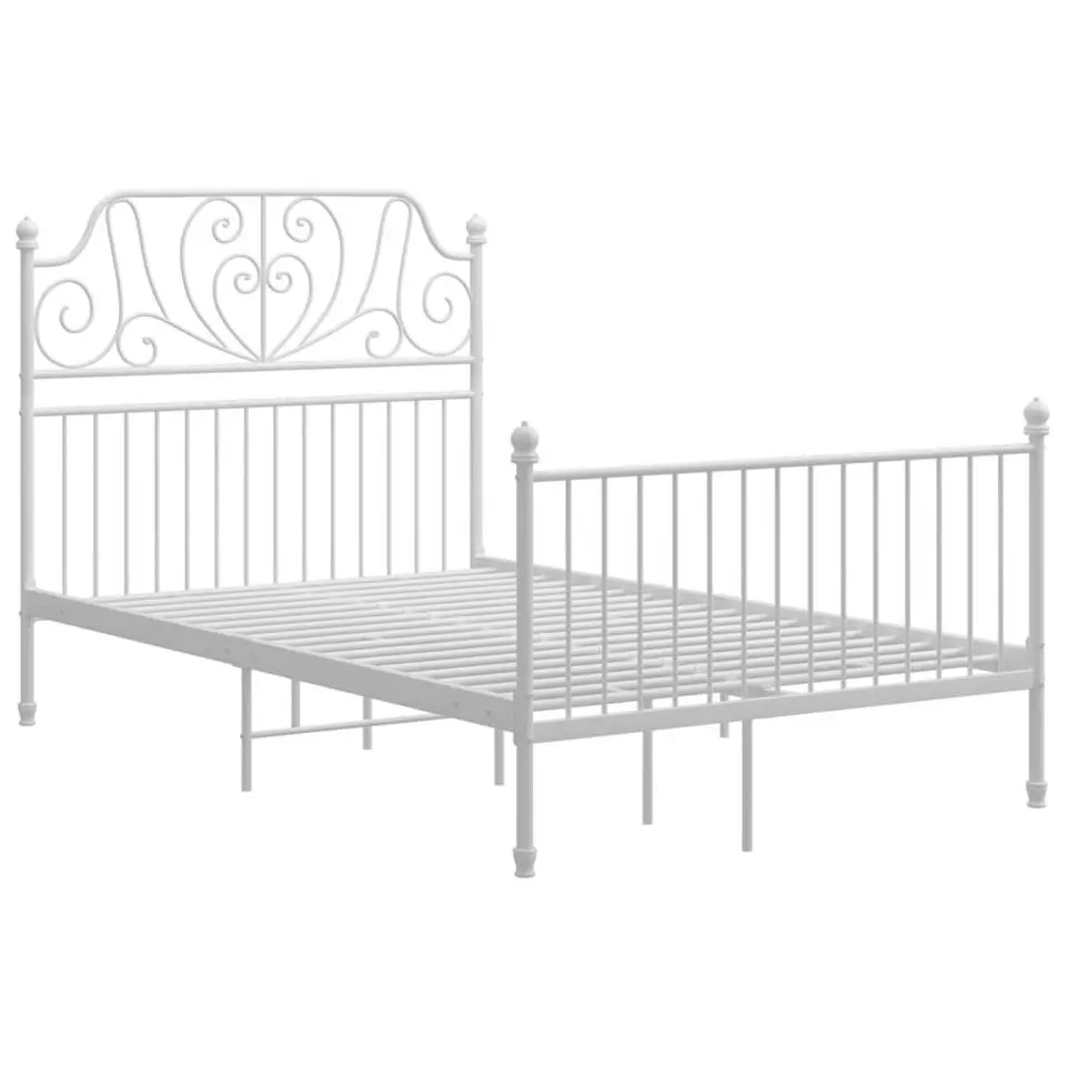 vidaXL - Meatlen bed frame - Wit - Metaal - 120x200 cm