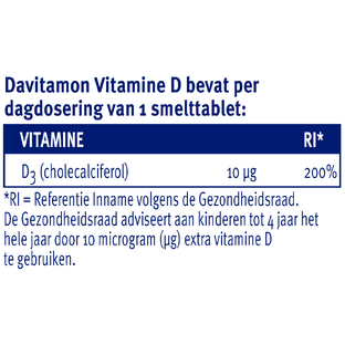 Davitamon Vitamine D Kind Smelttabletten 50TB