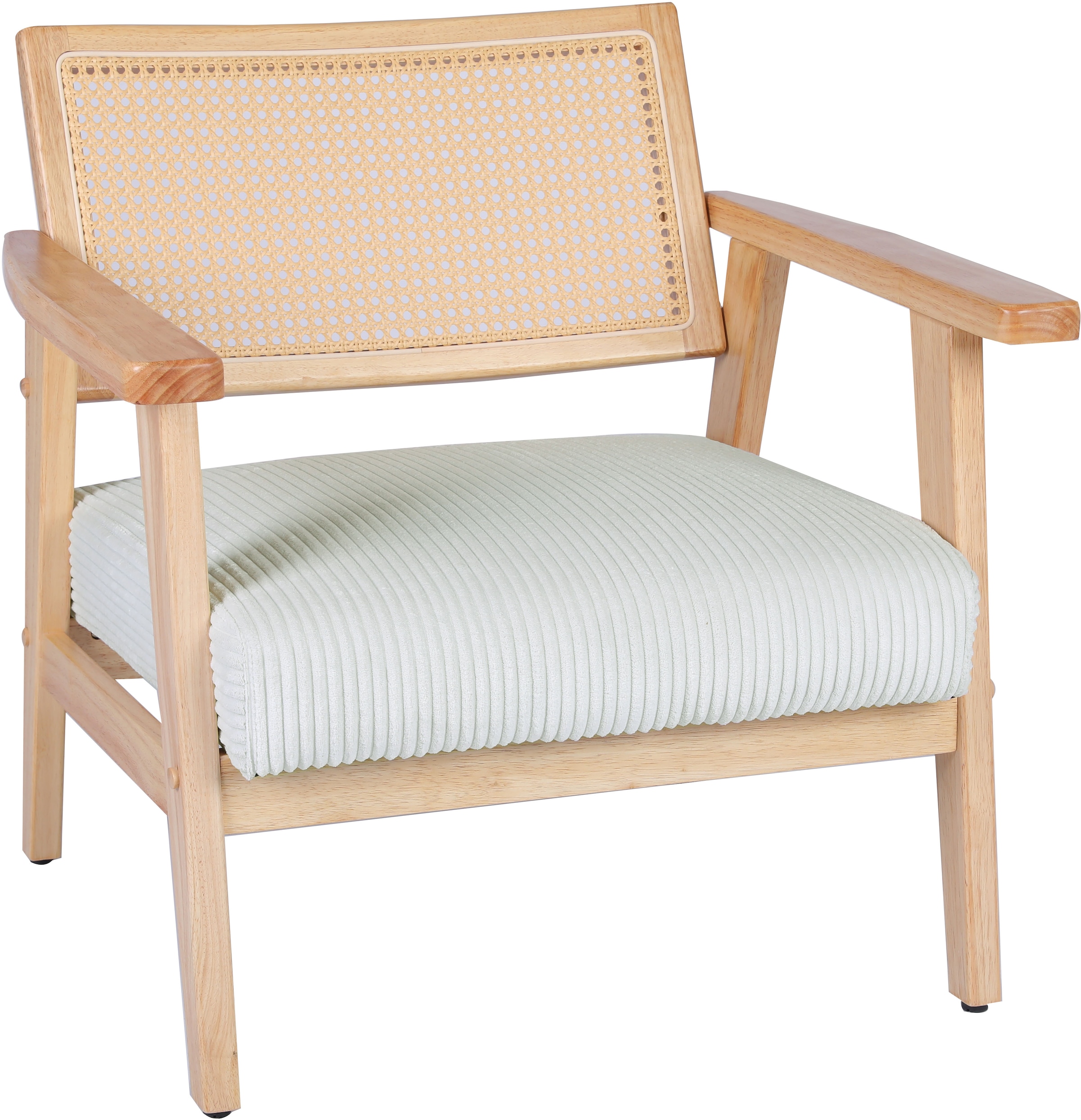 Home affaire Loungesessel »VILLAINE« Einzelsessel, Rattan-Sessel mit Wiener Geflecht, Cord, Webstoff