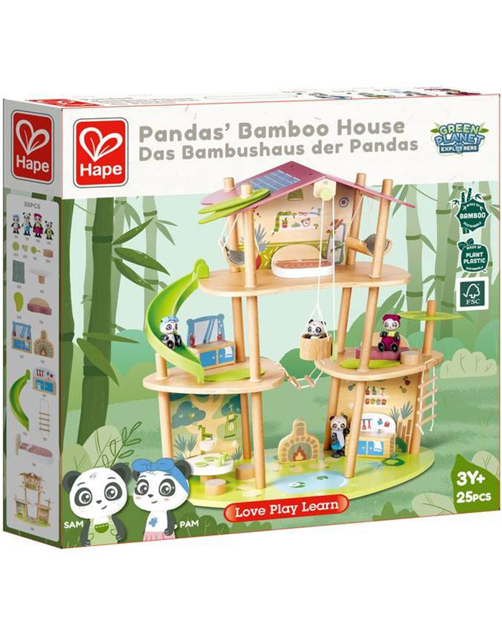 Puppenhaus PANDA 25-teilig in bunt