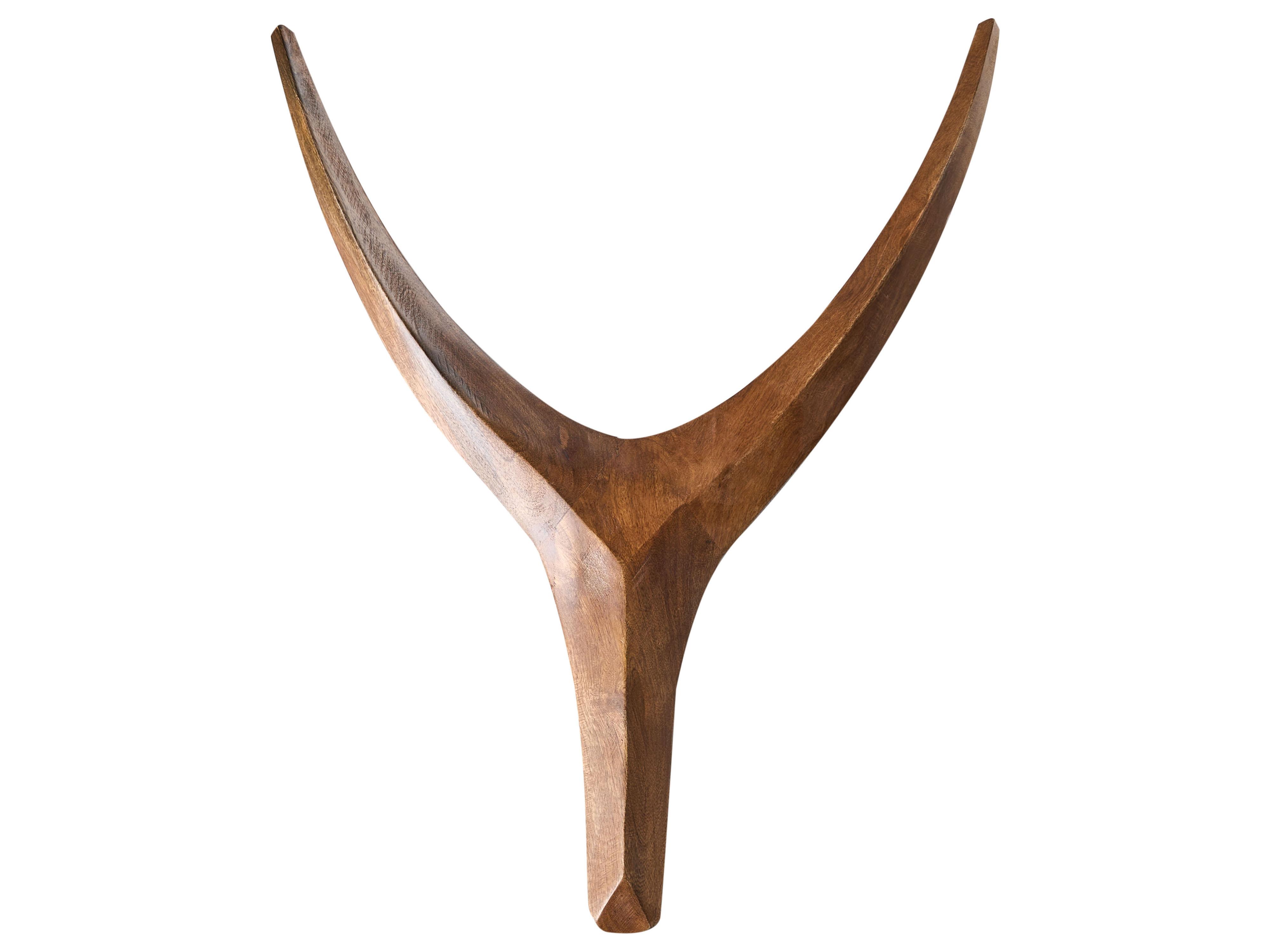 Set van 3 hangende decoraties Eland gewei AUCHI Mangohout 52/30/25 cm Meerkleurig