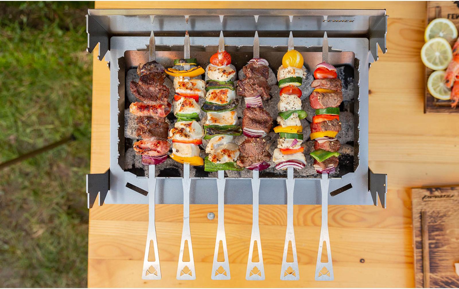 Grillspiess Set kurz, 6 StückGrillspiesse aus hitzebeständigem Edelstahl