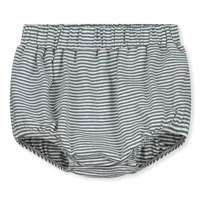 Gray Label Bloomer Rayé Coton Bio | Bleu gris