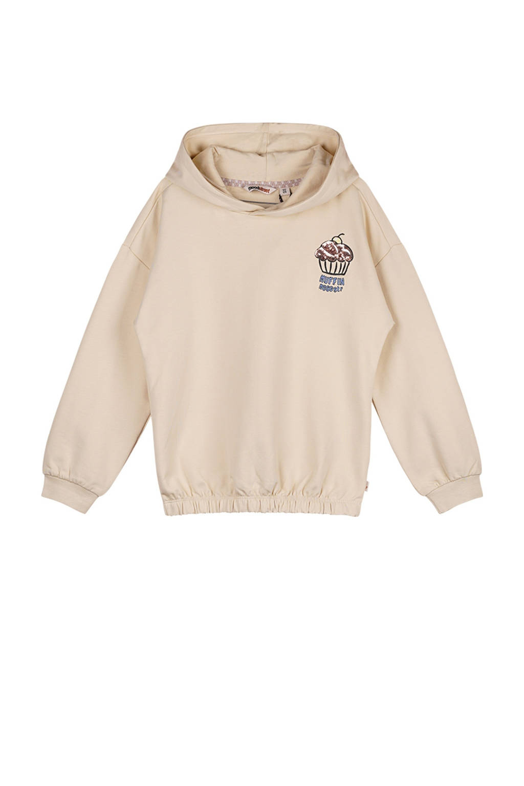 Moodstreet hoodie Shauni met printopdruk beige
