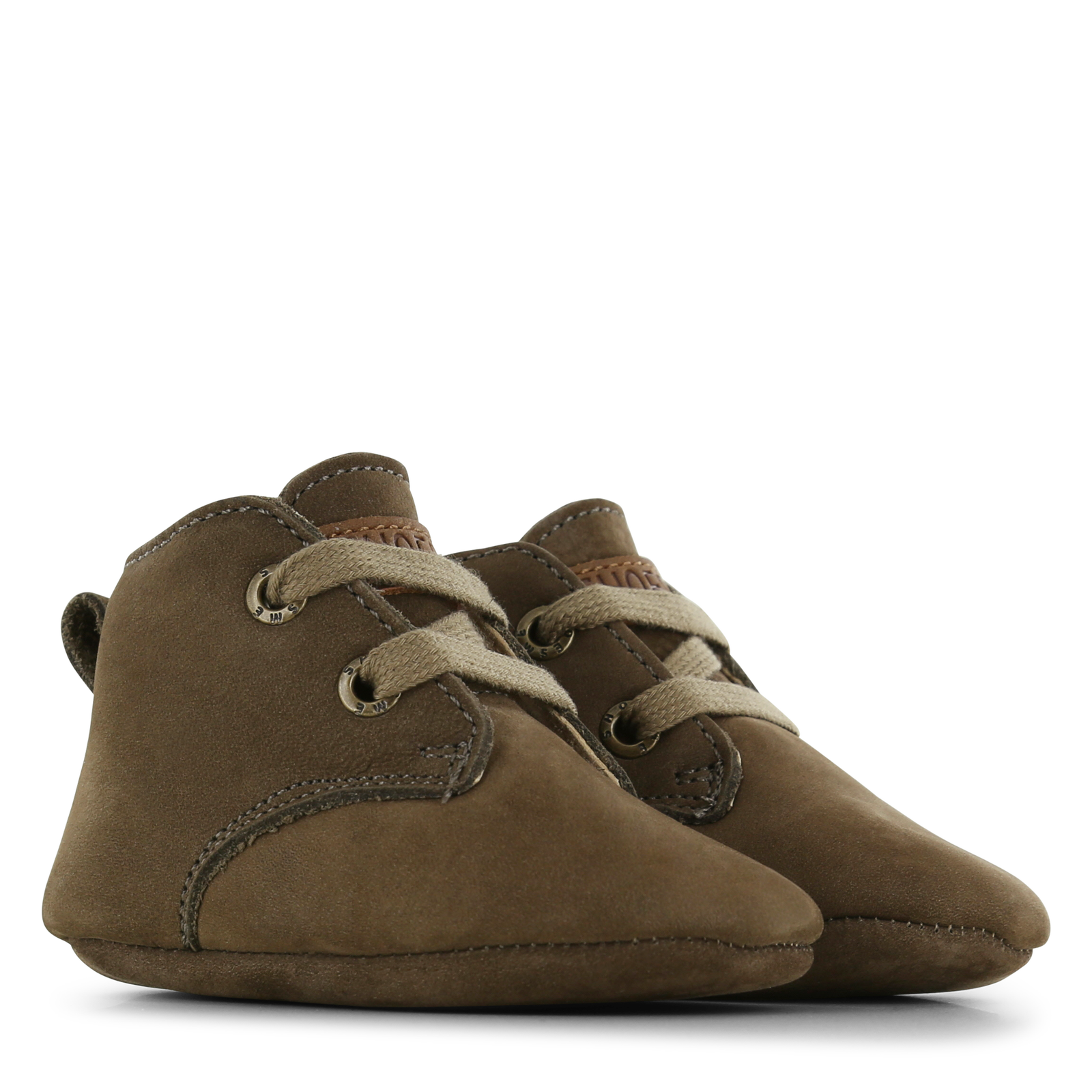 Shoesme Newborn groen leren slofje Leer | Jongens schoenen