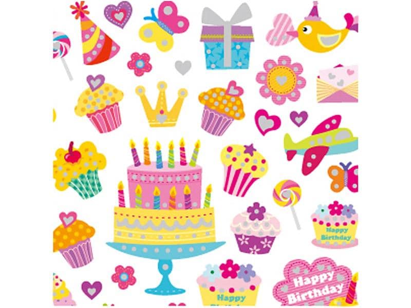 Creativ Company Motivsticker Geburtstag 1 Blatt Bunte Aufkleber
