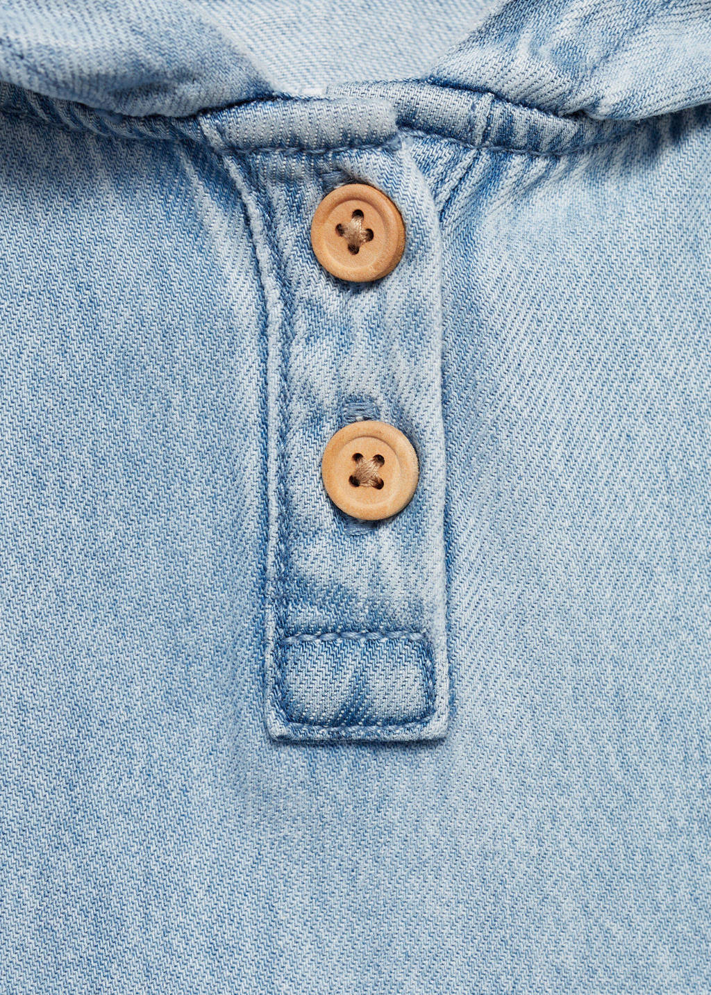 Mango Kids denim hoodie changeant blauw