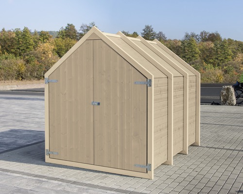 Konsta Type 550 drievoudige fietsenstalling 174x210 cm naturel