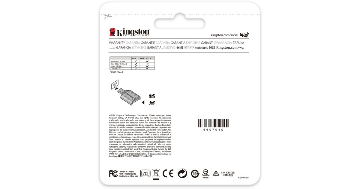 KingstonMobileLite Plus SD Reader kaartlezer  (Zwart, USB 3.2 Gen 1)
