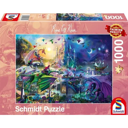 Schmidt Spiele Puzzle - Nächtlicher Drachen-Wettstreit, 1000 Teile