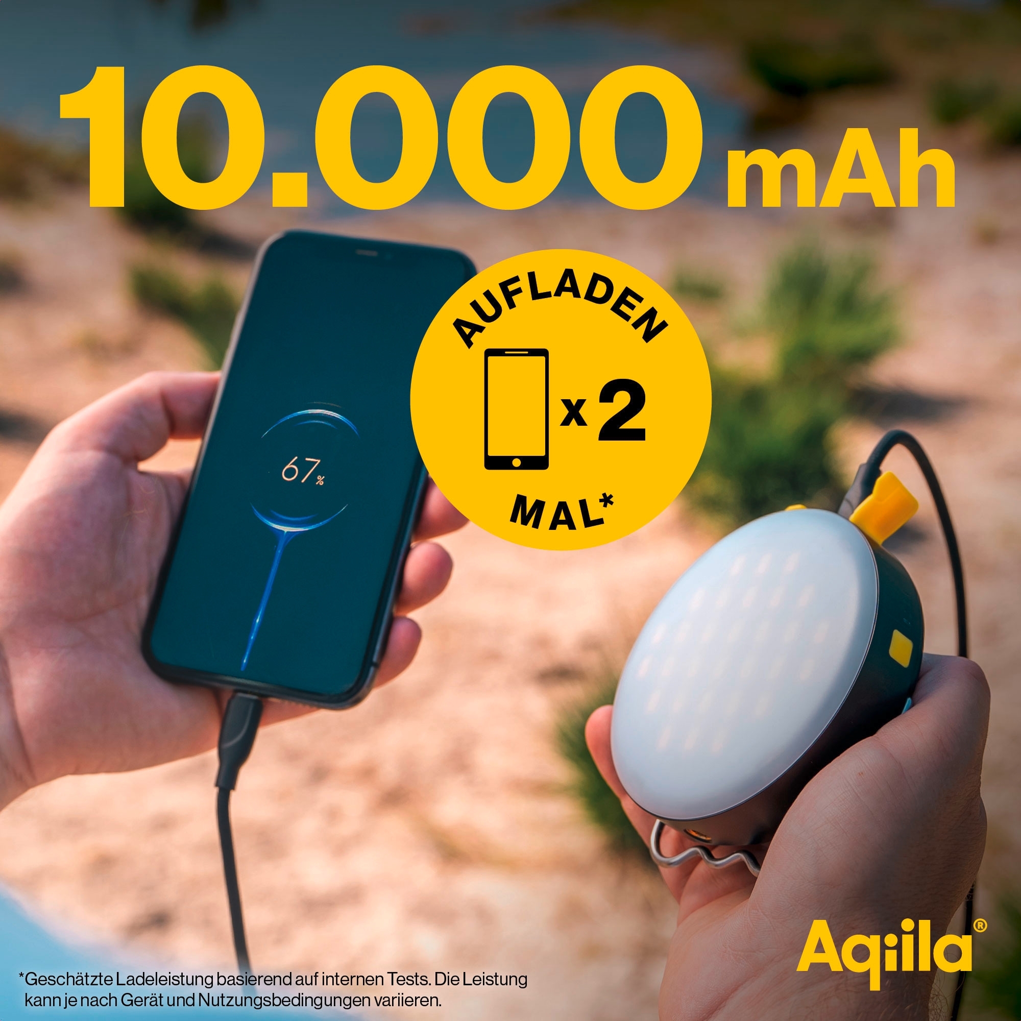 Aqiila Lightbird BL10 Powerbank Lampe 20 W schwarz 10000 mAh