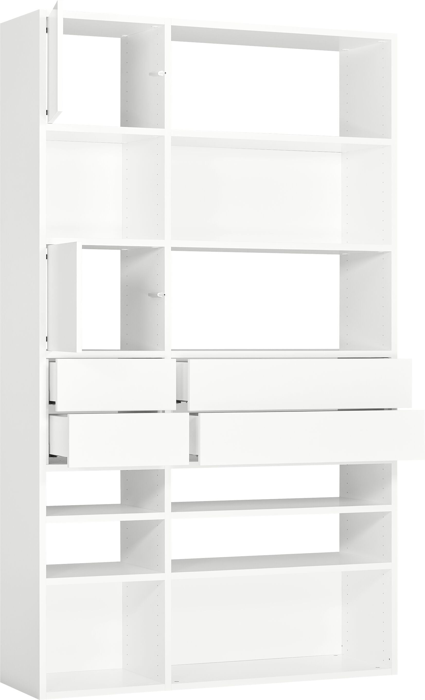 TARA Regal - Weiss / Eiche / B: 127.0 cm x T: 36.0 cm x H: 215.0 cm