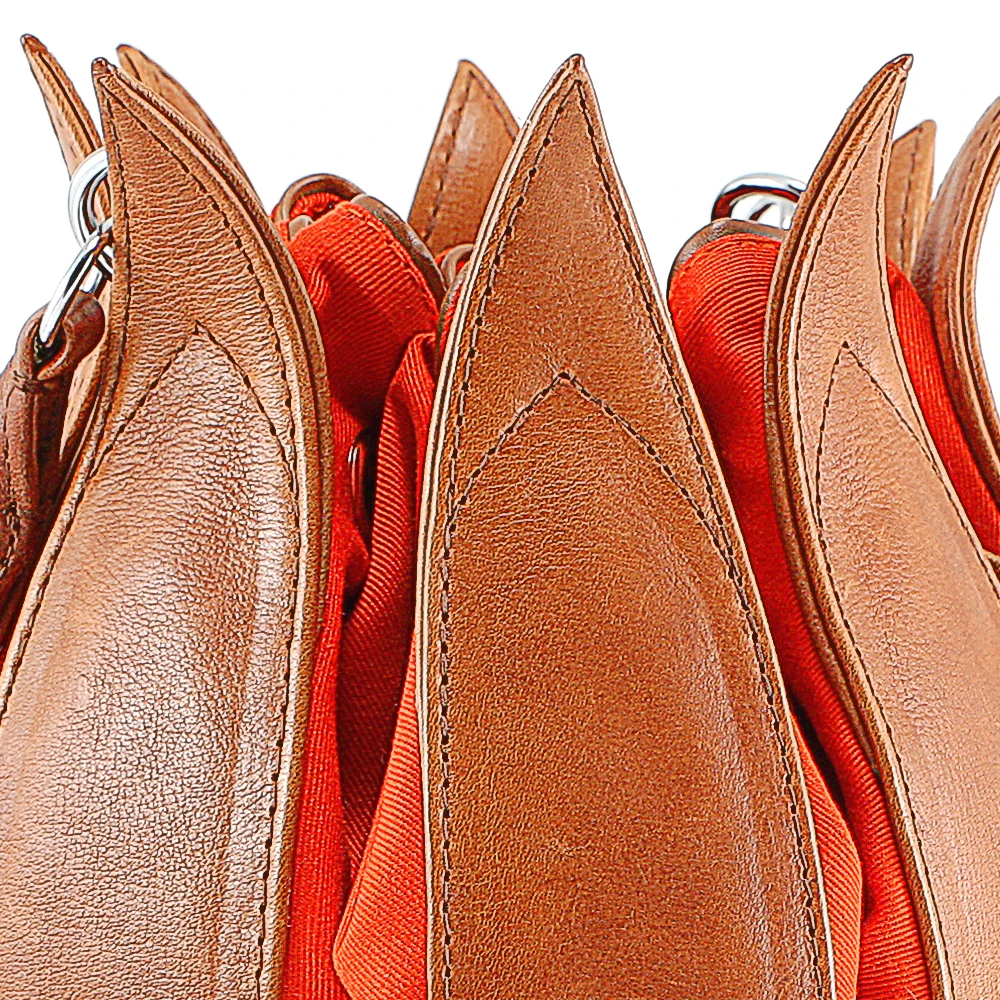 Tulip Vintage Leather Cognac - Orange Canvas