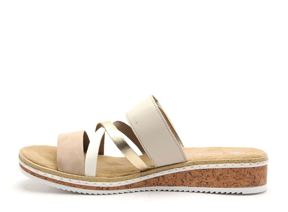 Rieker mules et sabots plats femme v3652 beige