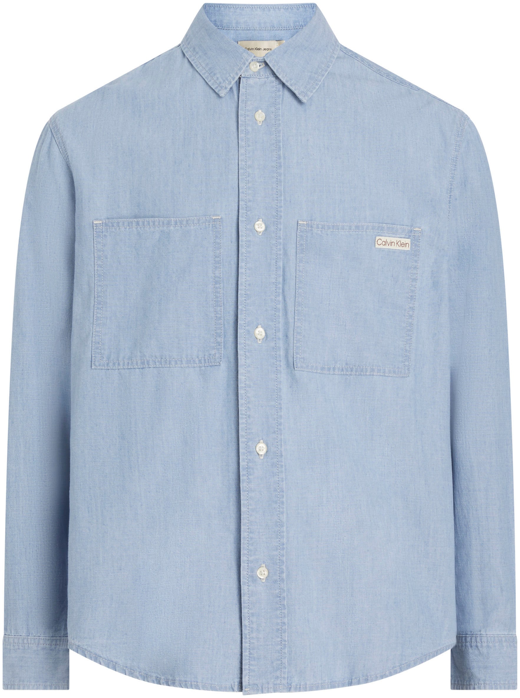 Calvin Klein Jeans Jeanshemd »EASY CHAMBRAY SHIRT« Logodruck, Brusttaschen
