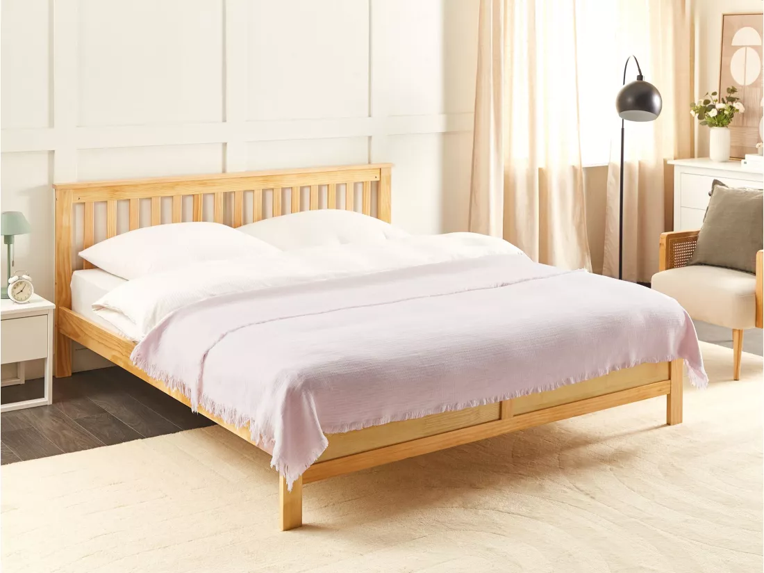 Couvre-lits HALPOLA Coton 150 x 200 cm Rose