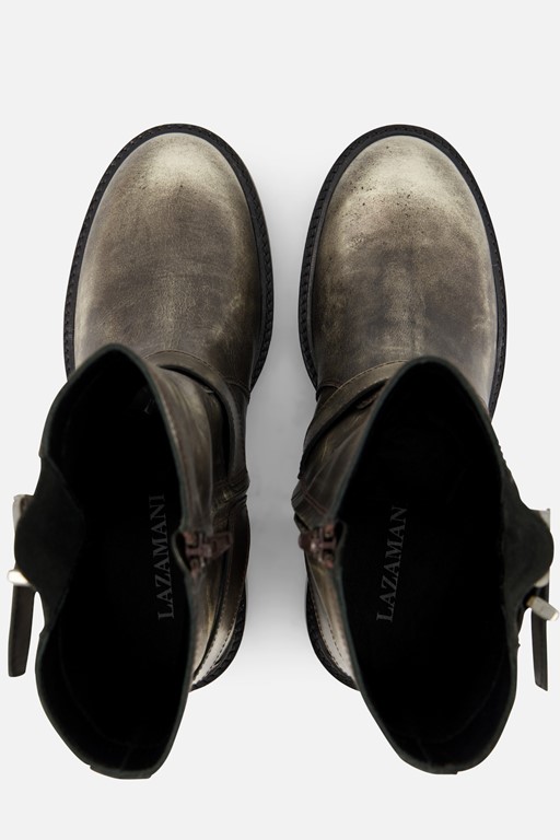 Lazamani Vintage Biker boots zilver Leer