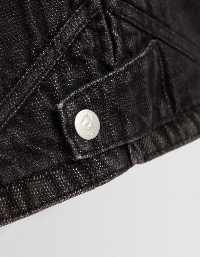 Jaqueta jeans estilo motociclista Generation Bershka