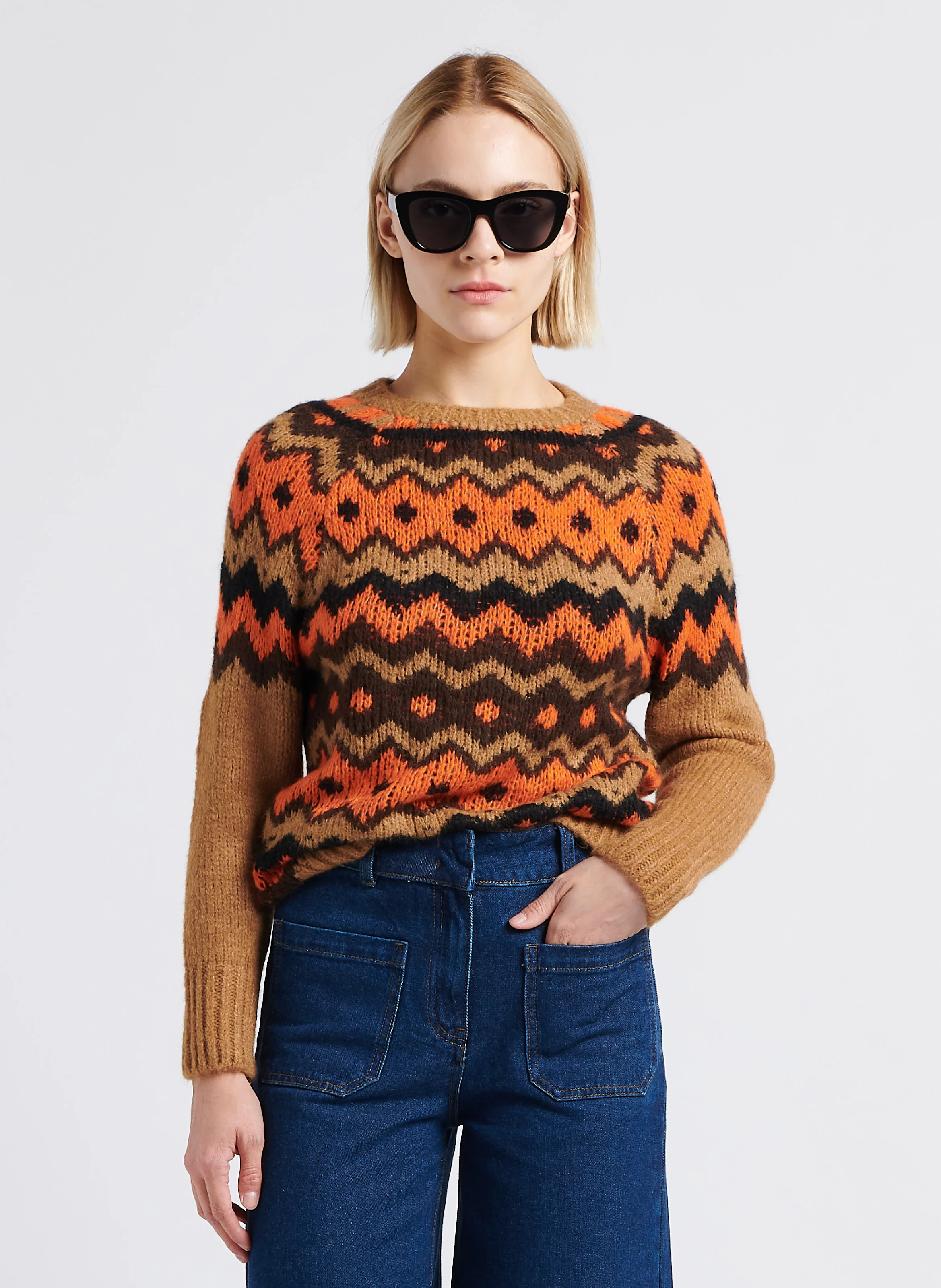 BARILOCHE - Pull encolure ronde droit | Orange