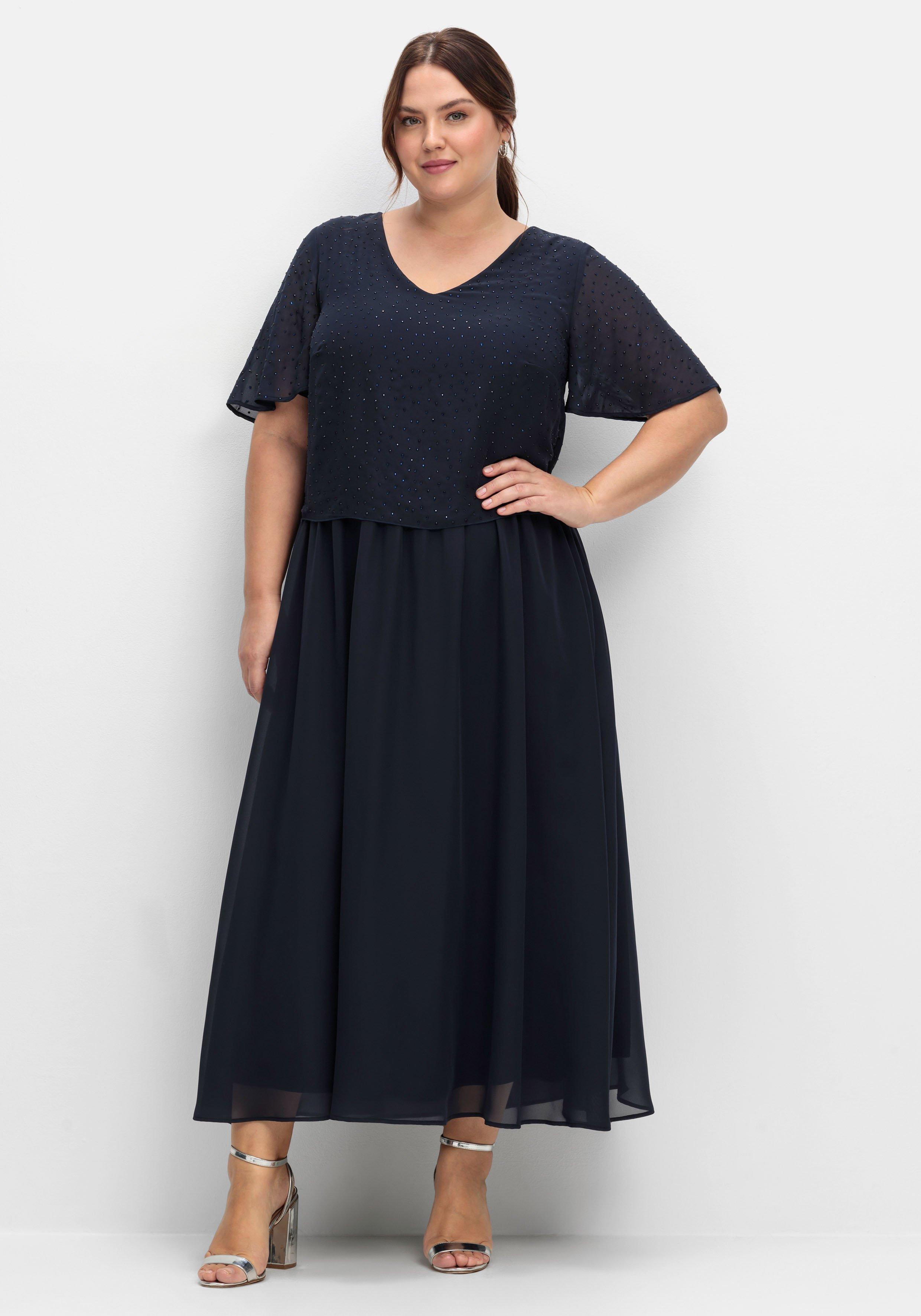 Chiffonkleid im Lagenlook, mit Schmucksteinen