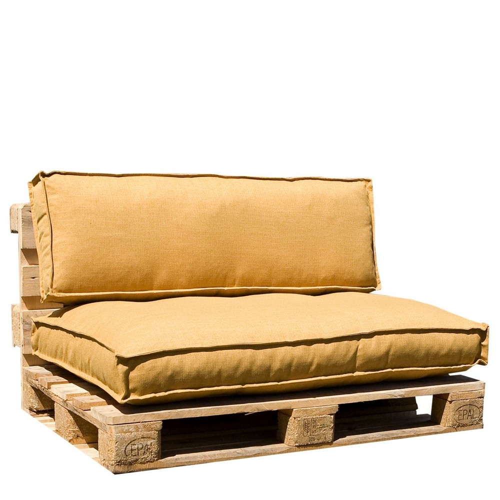 In the mood coussin de palette salvador - 120x80x12 cm - pe - jaune - set de 2