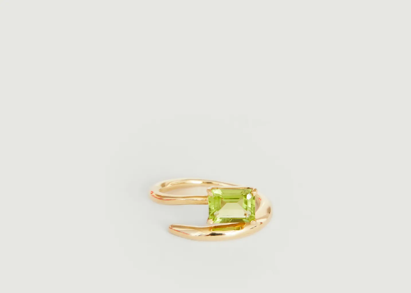 Bague ouverte plaqué or Gem Peridot FARIS