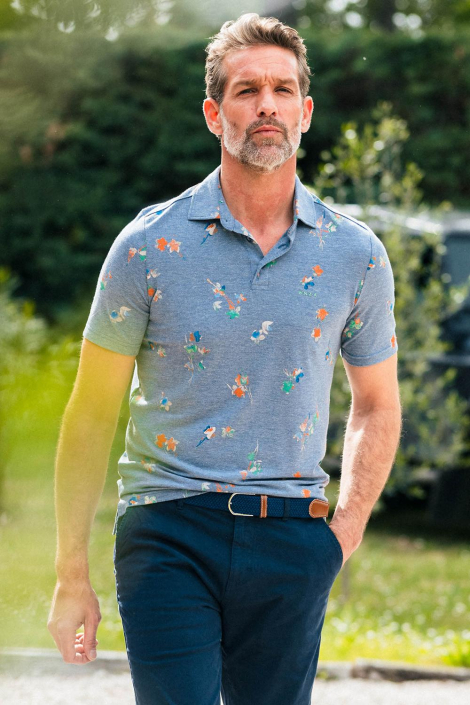 NZA blauwe heren polo