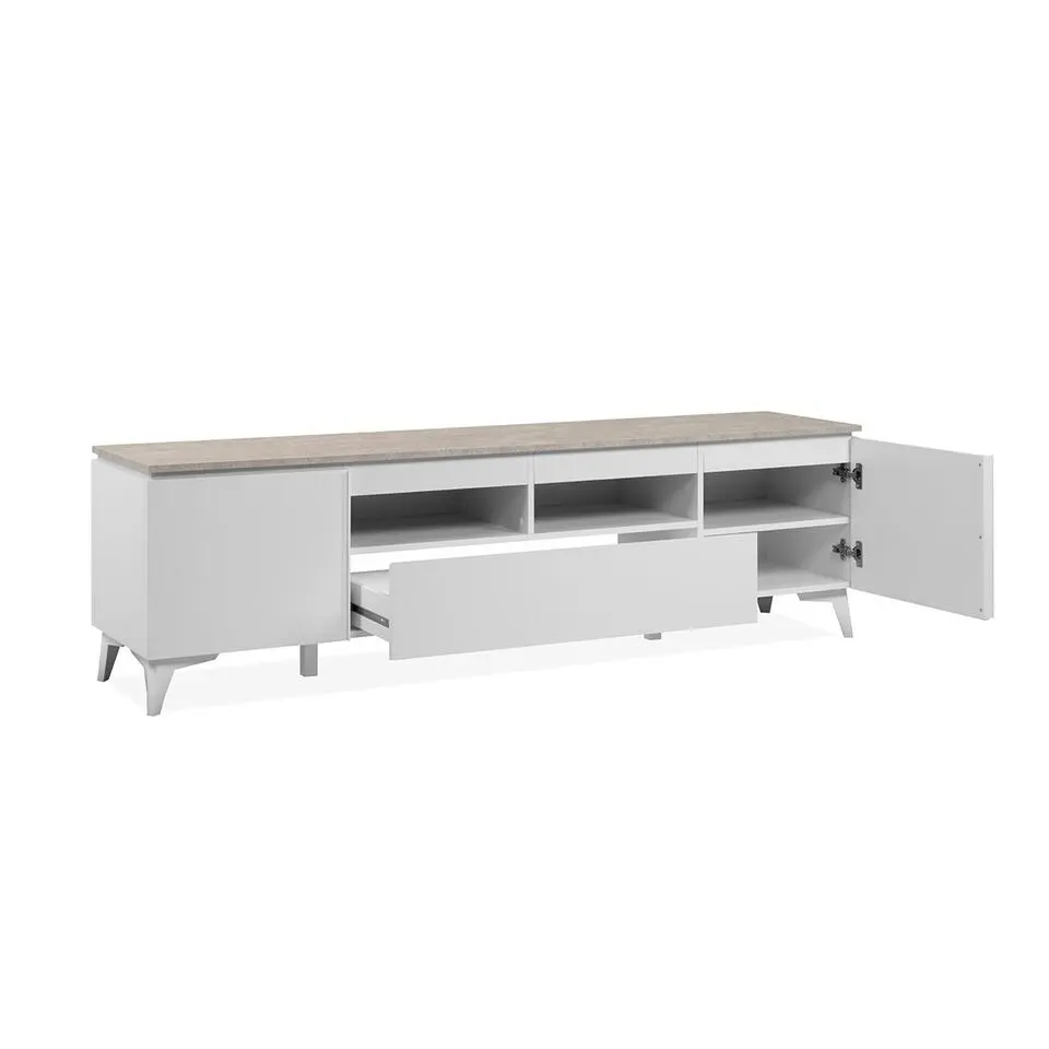 CALICOSY - TV-Meubel BERTRIX 56A - Wit - 51,5x177x40 cm