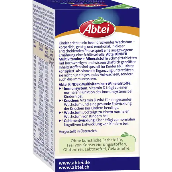 Kinder Multivitamine + Mineralstoffe Schmelztabletten
