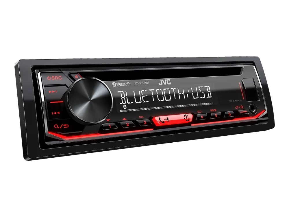 JVC KD-T702BT - Bil - CD-modtager - in-dash - Single-DIN - 50 watt x 4