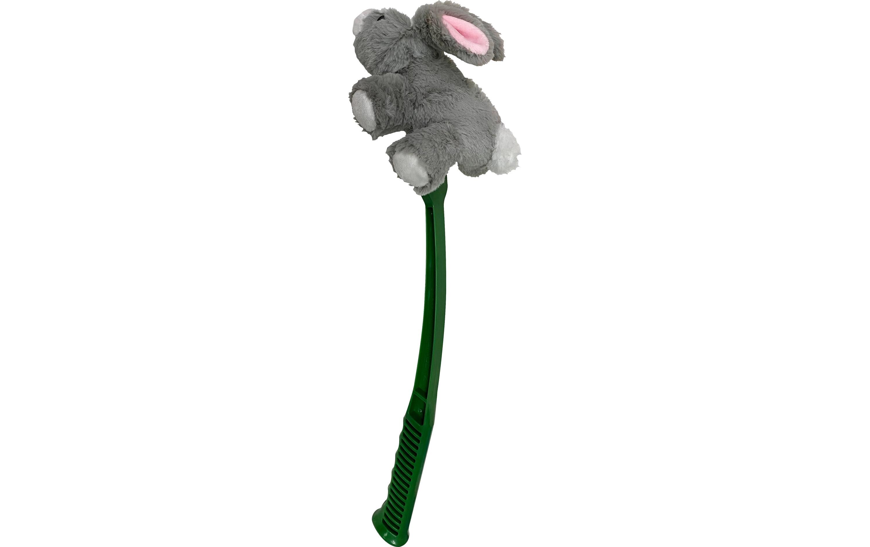 Hunde-Spielzeug Flingerz Furry Hase, Grün/GrauWurf-Hundespielzeug
