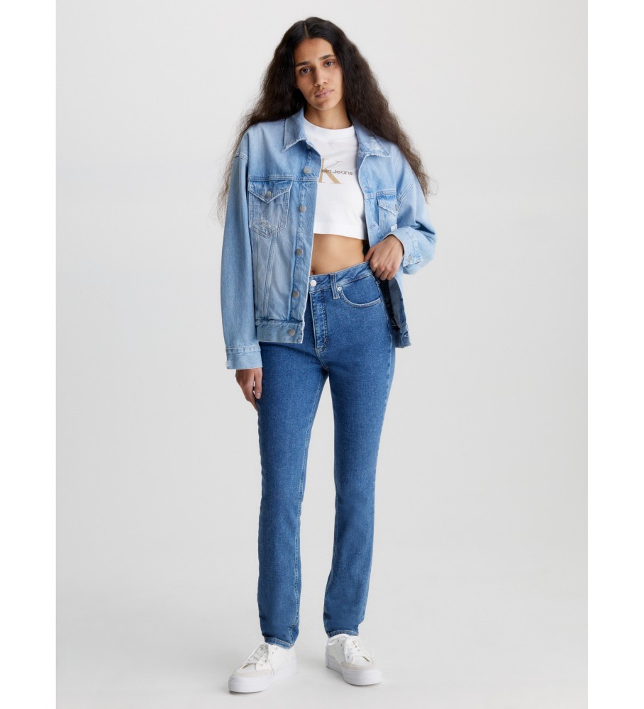 Calça jeans Calvin Klein Jeans Skinny de cintura alta azul