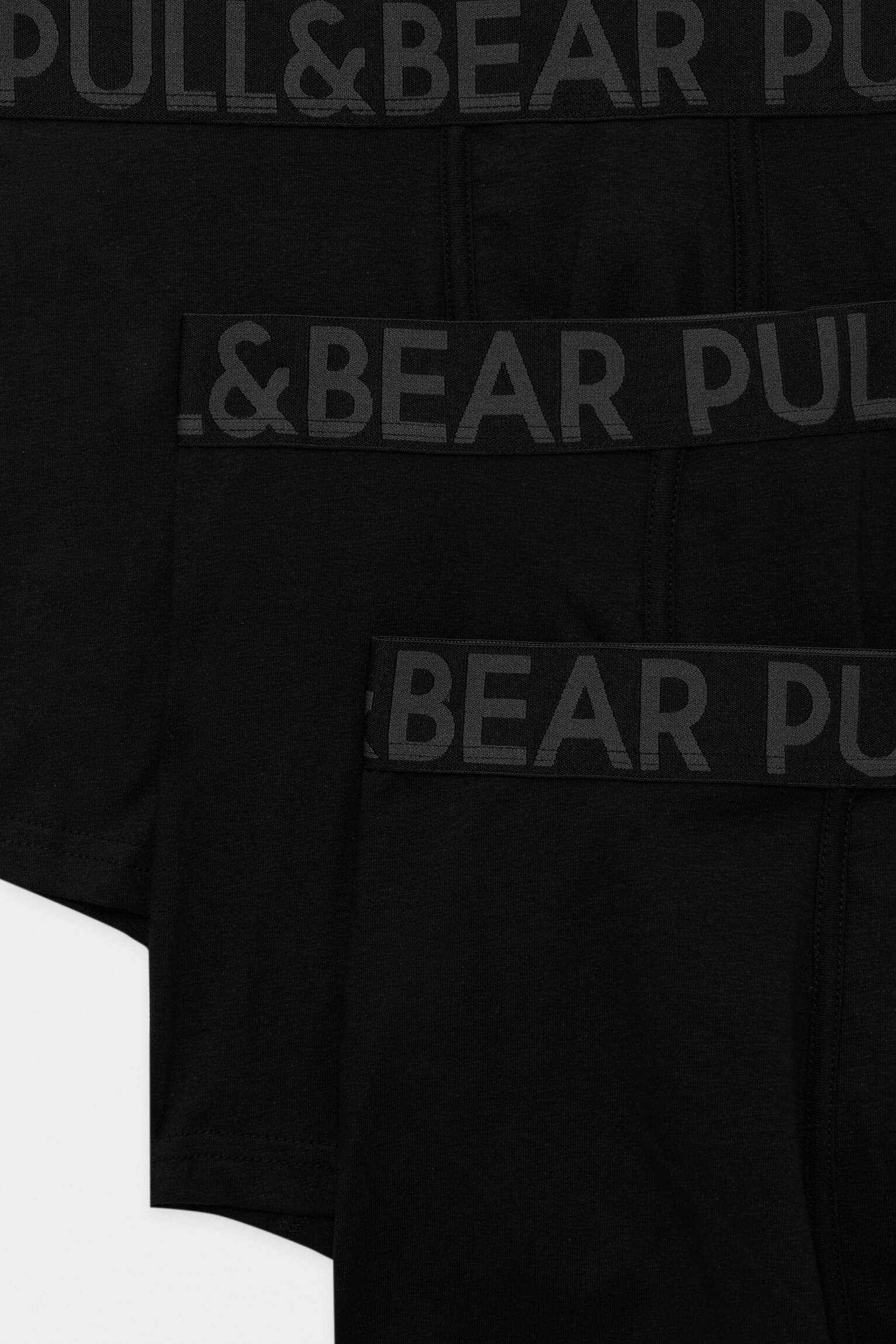 Pacote com 3 cuecas boxer cinza com logotipo preto