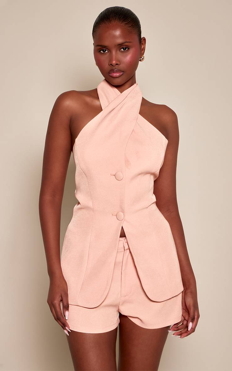 Pêche Gilet Col Licou Torsadé Avec Détails Boutonnés