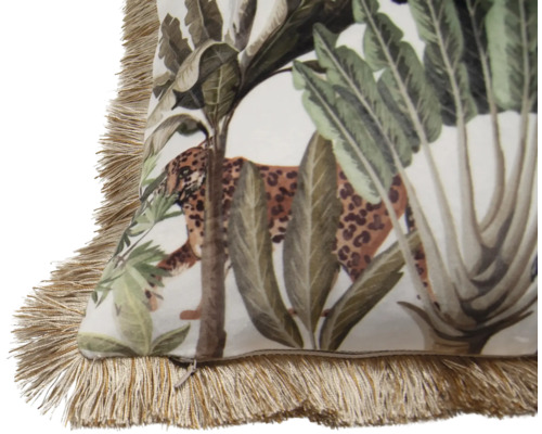 Decoratief kussen Velvet Jungle beigegroen 45x45 cm