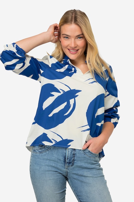 Bluse, grafischer Druck