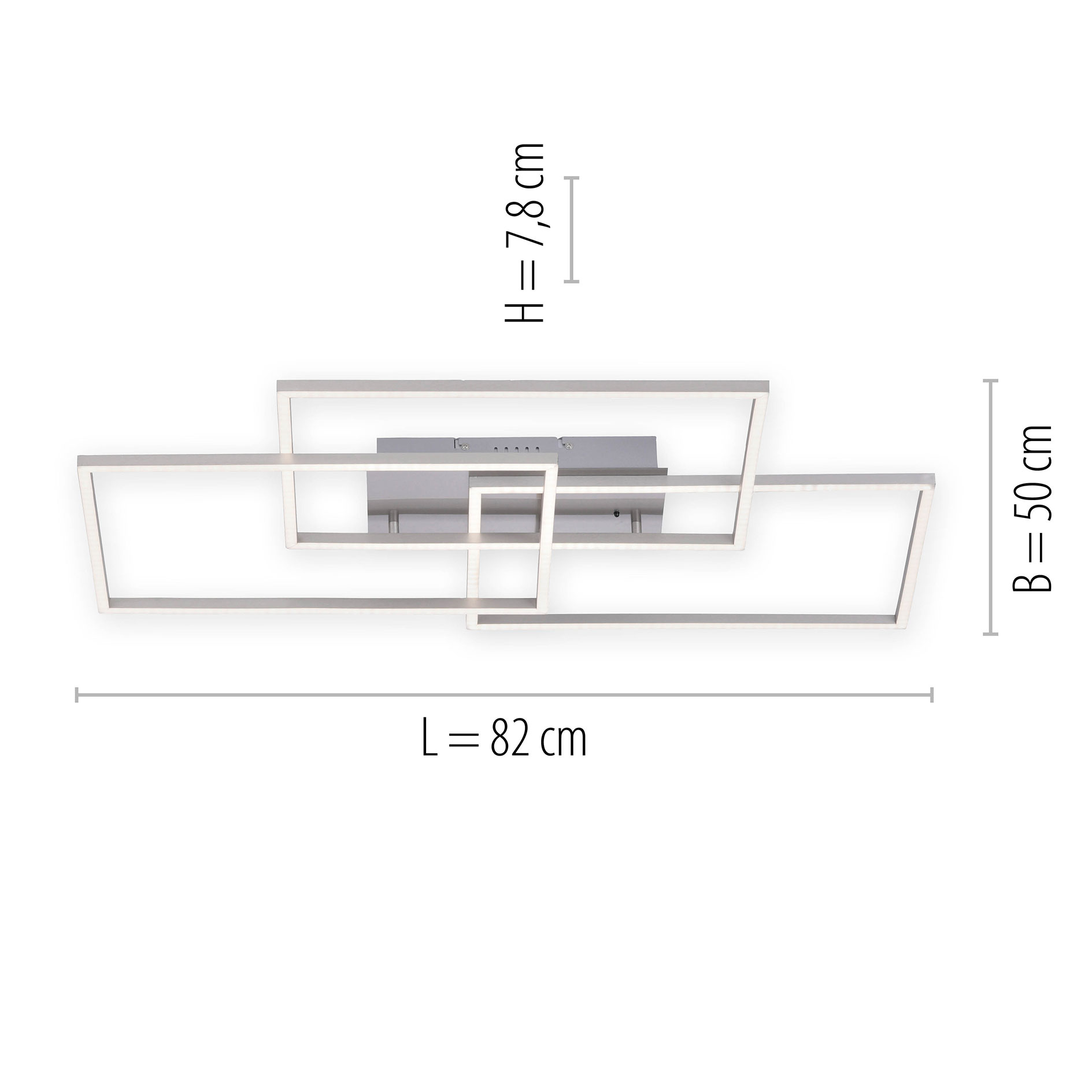 LED-Deckenleuchte - stahlfarben - dimmbar - 82 cm