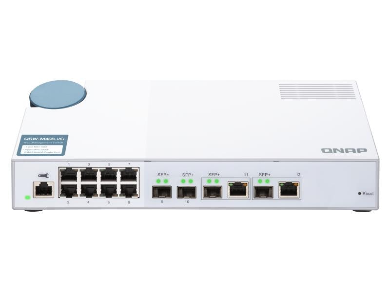 QNAP SFP  Switch QSW-M408-2C 12 Port QNAP QSW-M408-2C, Switch 8-Port 10GbE