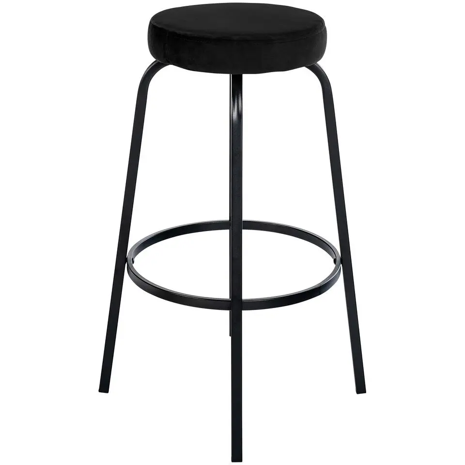 CLP Barkruk Kamari mat zwart Frame - Fluweel - zwart