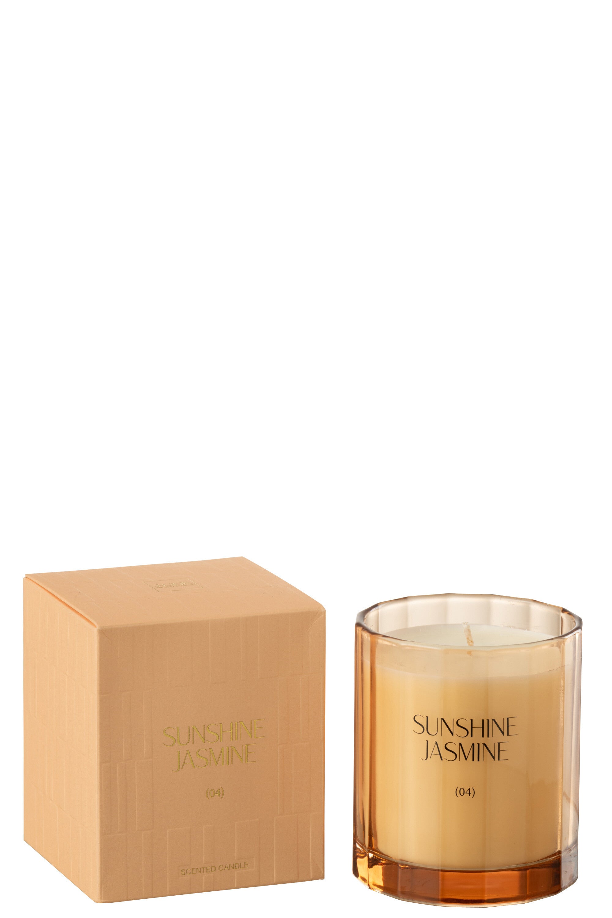 J-Line geurkaars Sunshine Jasmine - glas - goud - 30U