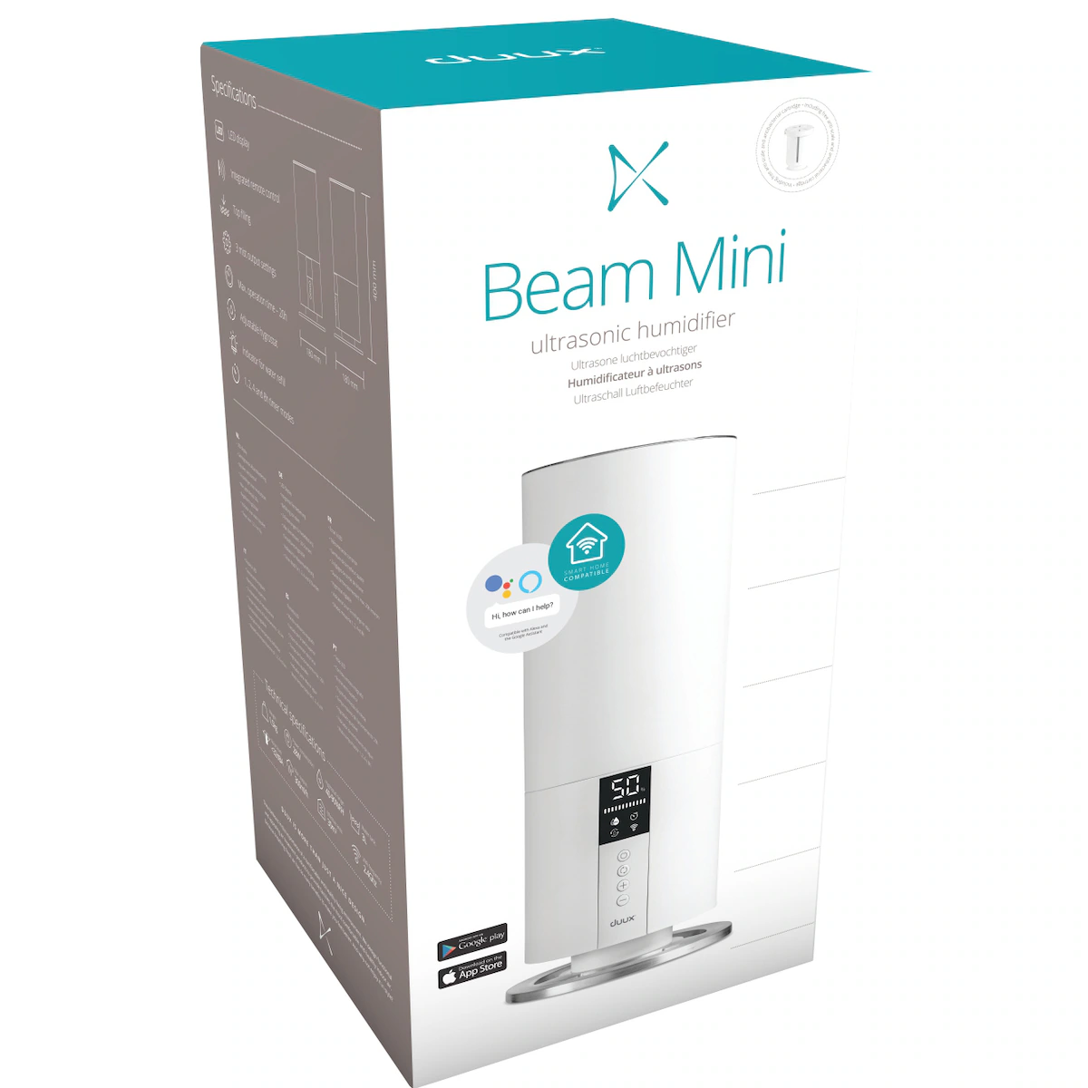 Duux Beam Mini Smart 2 luftfukter DXHU13 (hvit)