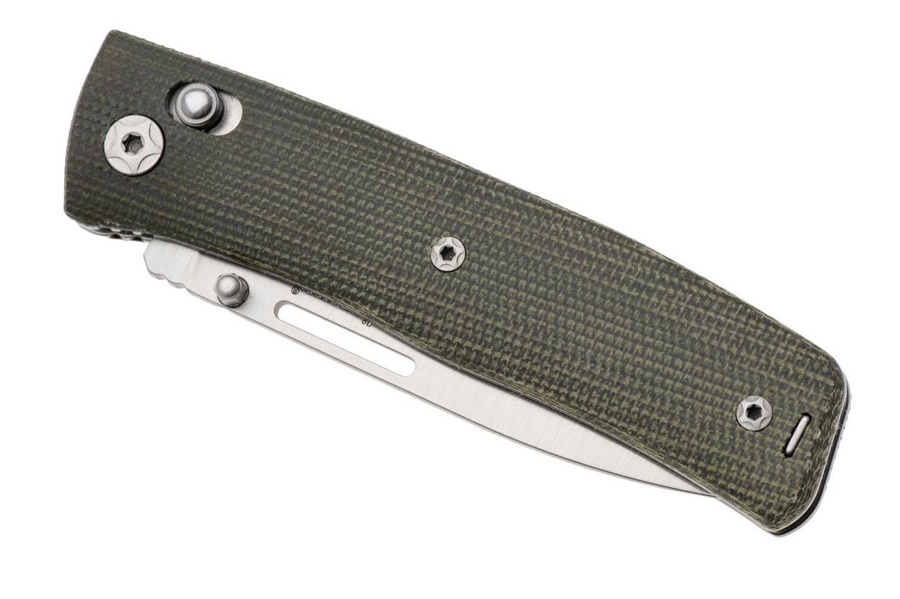 LionSteel NiNi NN1 CVG M390 Satin, Full Green Canvas Micarta, zakmes, Gianni Pauletta design