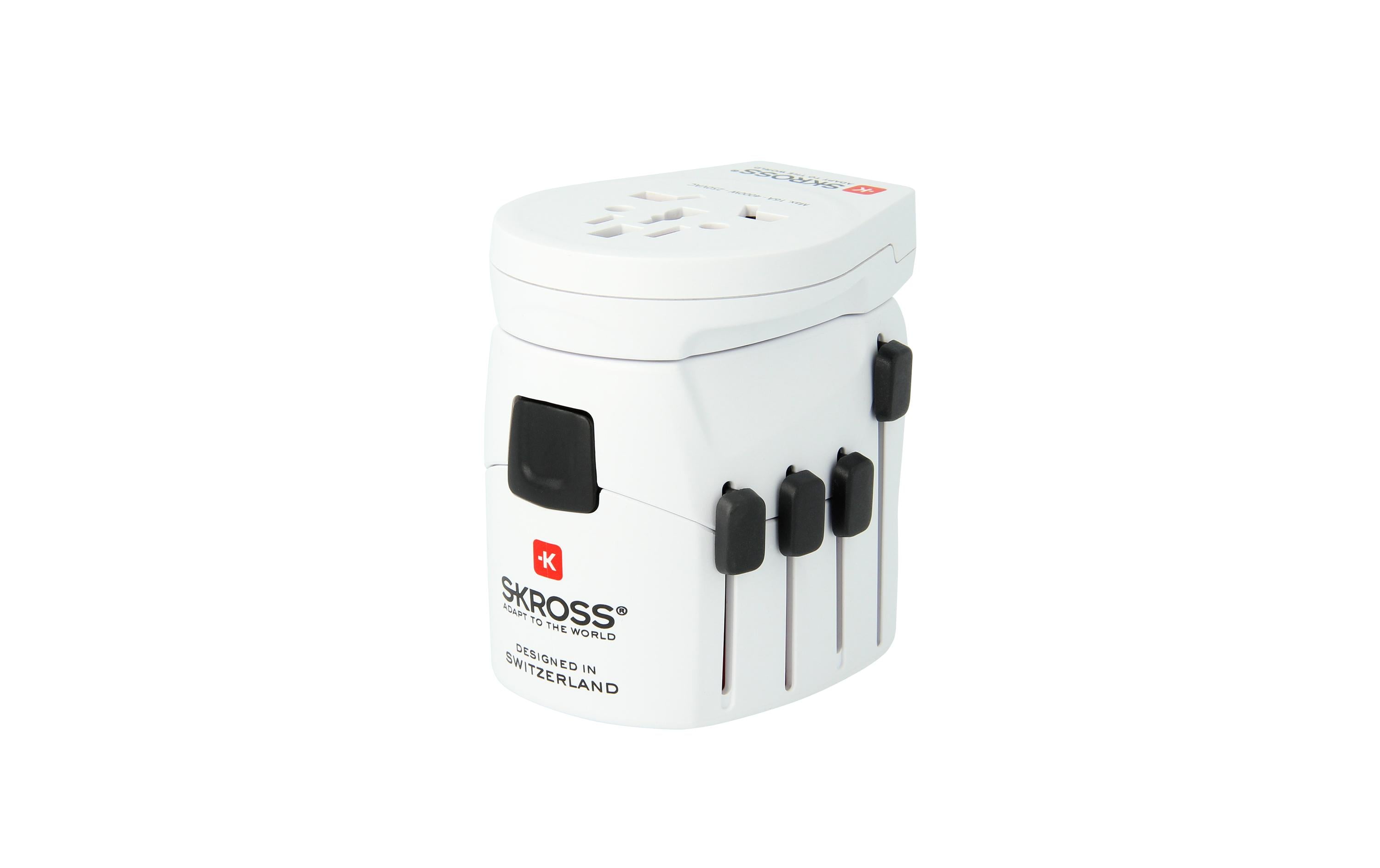 Weltreiseadapter PRO World & USBKompakter 3-poliger Weltreiseadapter mit USB-Anschluss