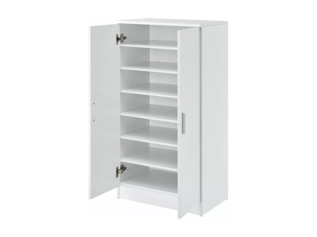 Meuble à chaussure rangement effet bois blanche 55 x 35 x 108 cm 03_0002837