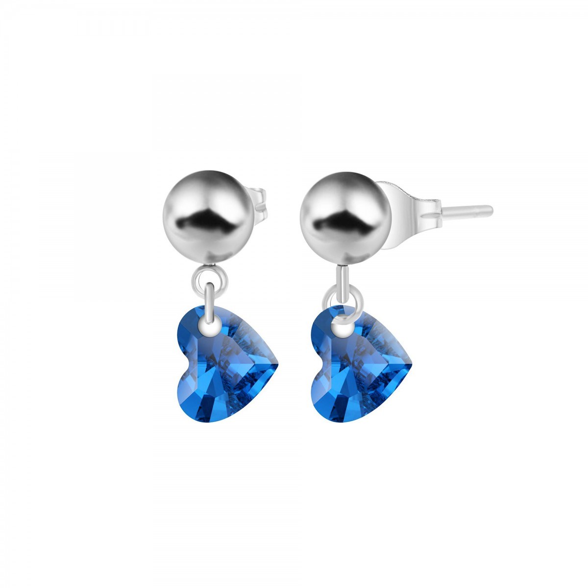 Boucles d'oreilles coeurs SC Crystal ornées de Cristaux scintillants