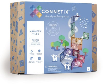 Connetix Magnetiske Byggeklosser Kulebane Pastel Utvidelsessett 80 Deler